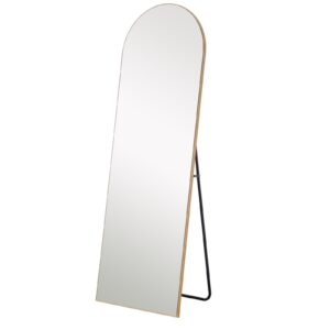 Antiqued Brushed Brass Rectangular Wall Mirror