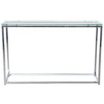 Geo XL Rectangle Clear Glass and Chrome Console Table