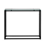 Geo Rectangle Clear Glass and Black Console Table