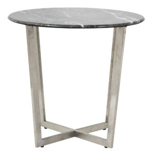 Minimalist Modern Gold and Glass Round Side End Table