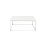 White and Chrome High Gloss Square Coffee Table