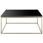 Black on Gold High Gloss Square Coffee Table