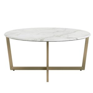 White and Chrome High Gloss Square Coffee Table