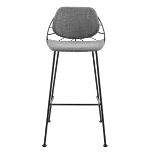 Set of Two Full Gray Faux Leather Counter Stools