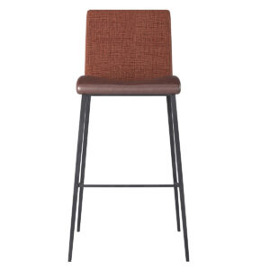 Set of Two Black and Chrome Scoop Counter Stools