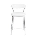 Set of Two Taper White Faux Leather Counter Stools