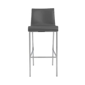 Set of Two Black and Chrome Scoop Counter Stools