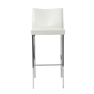 Set of Two Light Brown Faux Leather and Fabric Counter Stools