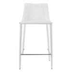 Rich White Faux Leather Counter Stool