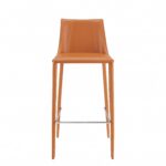 Rich Terra Cotta Faux Leather Bar Stool