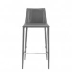 Rich Gray Faux Leather Bar Stool