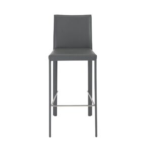 Set of Two Black and Chrome Scoop Counter Stools
