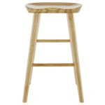 30″ Light Natural Brown Solid Wood Bar Stool
