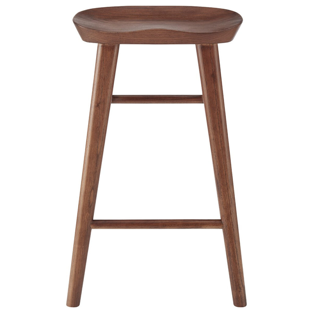 26″ Dark Brown Solid Wood Counter Stool