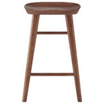 26″ Dark Brown Solid Wood Counter Stool