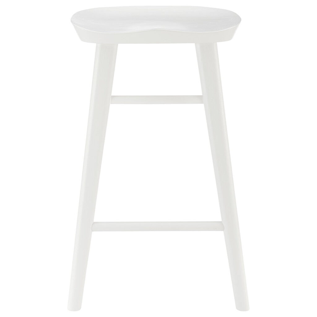 26″ White Solid Wood Counter Stool
