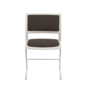 Set of 4 Two Tone Grey and Chrome Dining Chairs