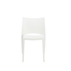 Modern Ring Shape White Leather Accent Chair