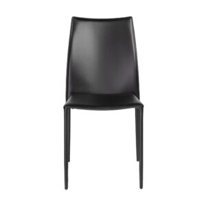 Set of Two Minimalist White Faux Faux Leather Chairs