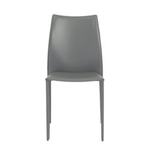 Set of Two Minimalist White Faux Faux Leather Chairs