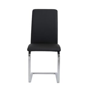 Set of Two Minimalist White Faux Faux Leather Chairs