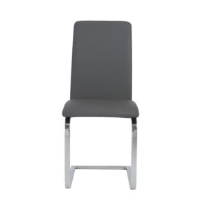 30" Timeless Slate Grey Faux Leather Silver Finish Swivel Bar Stool