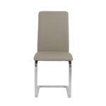 Set of Two Mod Light Gray and Silver Dining Chairs