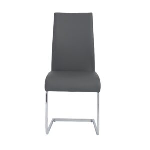Set of 4 Two Tone Grey and Chrome Dining Chairs