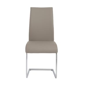 26" Transitional Grey Faux Leather Stainless Steel Swivel Bar Stool
