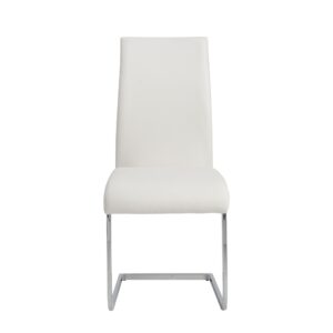 Set of 4 Two Tone Grey and Chrome Dining Chairs