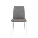 Set of Two Light Brown and Gray Stainless Steel Chairs