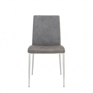 30" Timeless Slate Grey Faux Leather Silver Finish Swivel Bar Stool