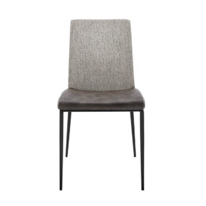 Set of Two Dark Brown and Gray Stainless Steel Chairs