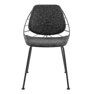 30" Timeless Slate Grey Faux Leather Silver Finish Swivel Bar Stool