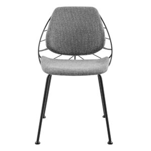 Set of Two Grey Velvet Tufted Dining Chairs