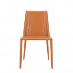 Sleek All Terra Cotta Faux Leather Dining or Side Chair