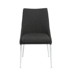Set of Two Dark Brown and Gray Stainless Steel Chairs