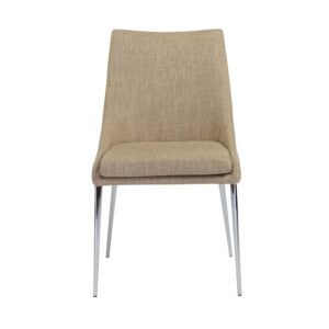 Set of 4 Two Tone Grey and Chrome Dining Chairs