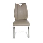 Set of Two Beige Faux Leather Cantilever Chairs