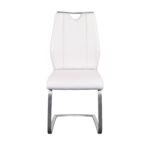 Set of Two White Faux Leather Cantilever Chairs
