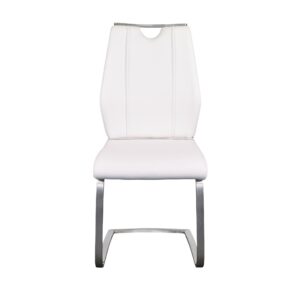 Set of Two Premium All White Stacking Dining Chairs