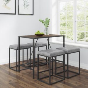 Dark Wood Modern Pedestal Dining Table