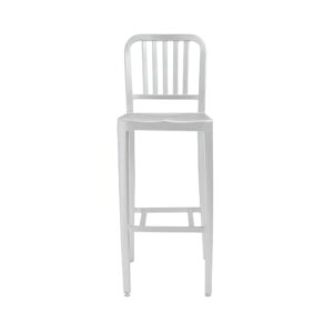 Blue Faux Leather Textured Adjustable Bar Stool
