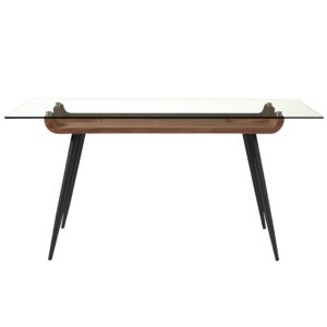 Dark Wood Modern Pedestal Dining Table