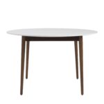 Round White and Brown Wooden Table