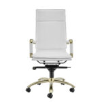 Corner Office White and Gold High Back Office Chair