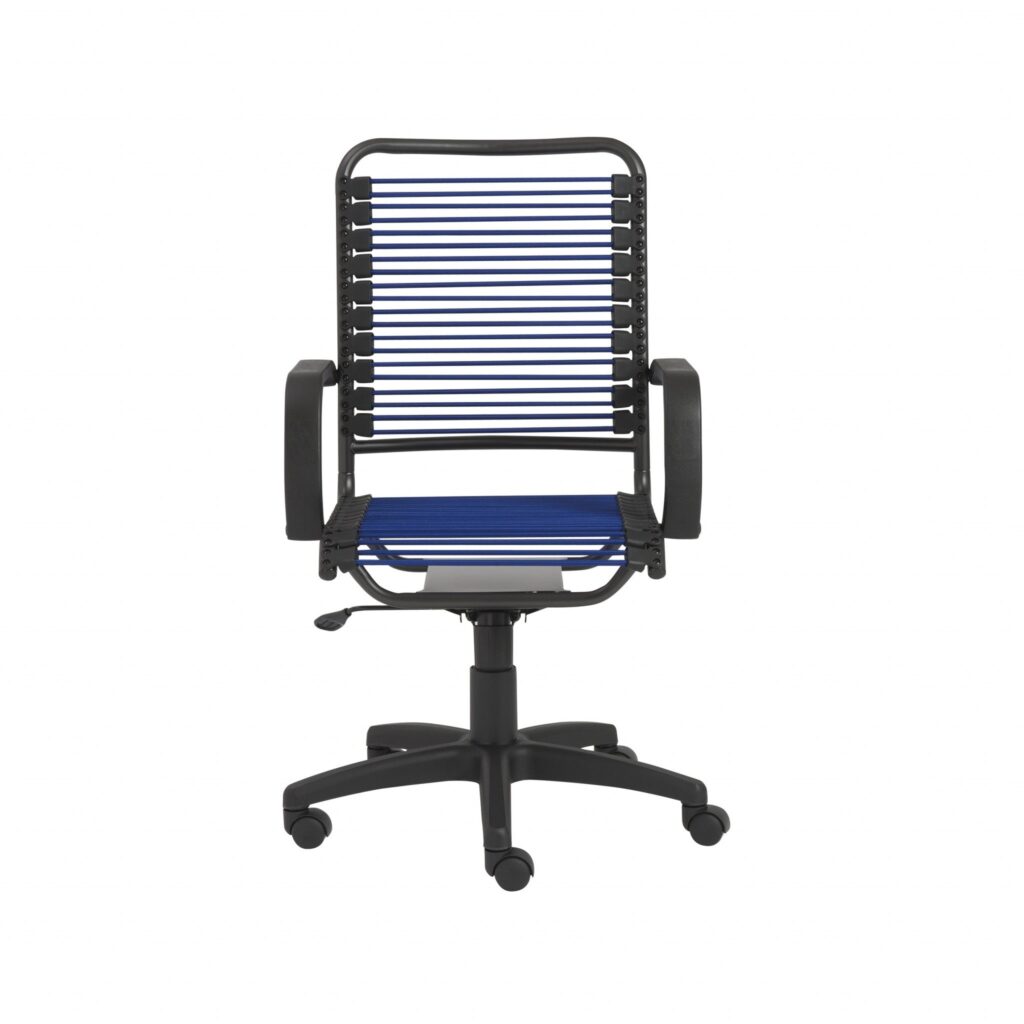 43″ Black and Blue Round Bungee Cord High Back Office Chair