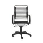 43″ Chrome and Black Round Bungee High Back Office Chair