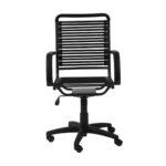 45″ All Black Flat Bungee Cord High Back Office Chair