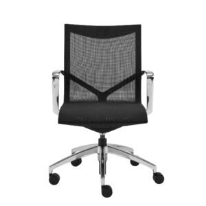 Black Mesh Fabric Rolling Office Desk  Chair